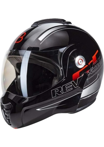 Beon B 702 Reverse Tam Açılır Kask Siyah Beyaz Kırmızı L
