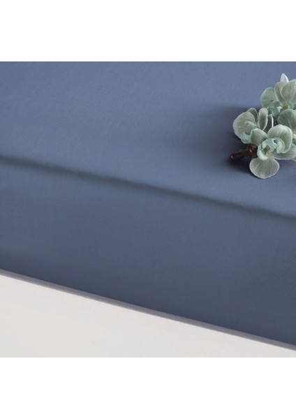 Mix&Match Pamuk Saten Süperking Size Lastikli Çarşaf İndigo