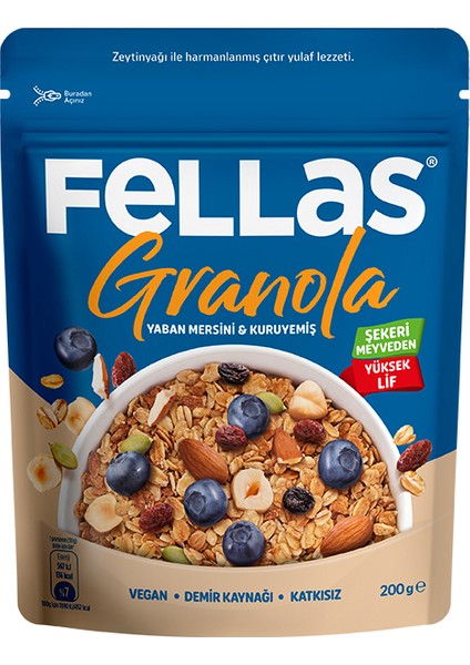 Granola - Yaban Mersini & Kuruyemiş 200g - 3'lü Paket