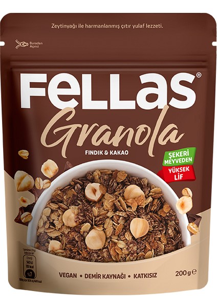 Granola 2'li Paket - Yaban Mersini & Kuruyemişli 200g + Fındık & Kakaolu 200g