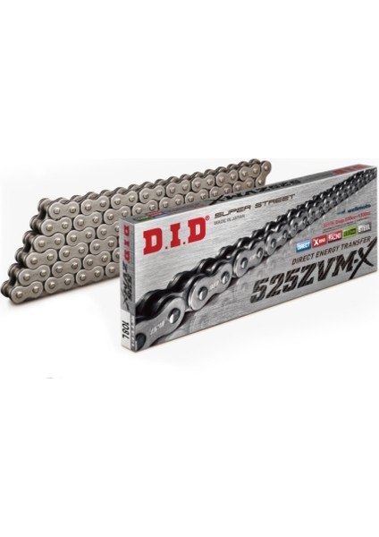 Catena DID 525ZVM-X Oro/Oro 122 Maglie Con Giunto A Rivetto ZJ - Massima Affidabilità Per La Tua Moto - 2