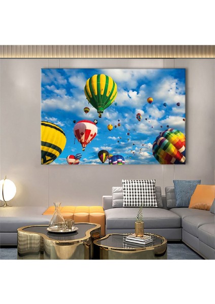 120x80 Cm Uçan Balonlar Kanvas Tablo