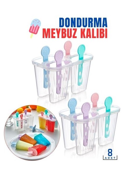 Modacar Dondurma Meybuz Kalıbı 8 Adet Bovezzo Design