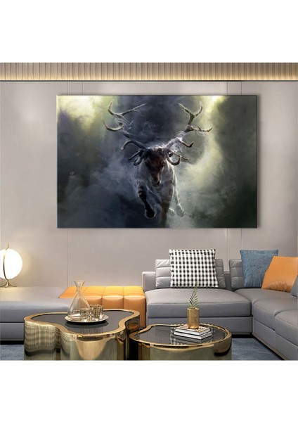 120x80 Cm Hayvanlar Alemi Geyik Kanvas Tablo