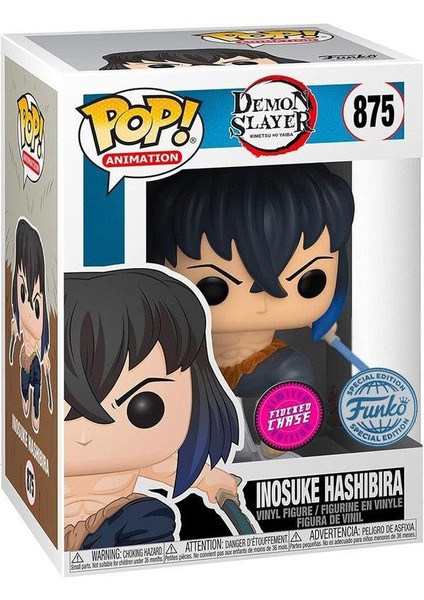 Pop! Animamtion Demon Slayer - Inosuke Hashibira (Flocked Chase) #875 Figür