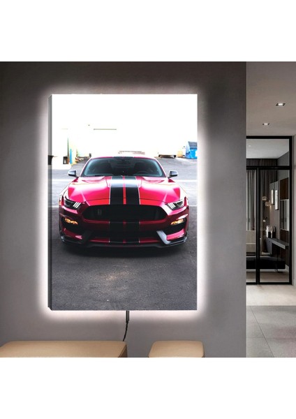 Ledli 90x60 Spor Araba Kanvas Tablo