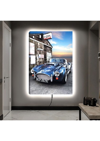 Ledli 90x60 Spor Araba Kanvas Tablo