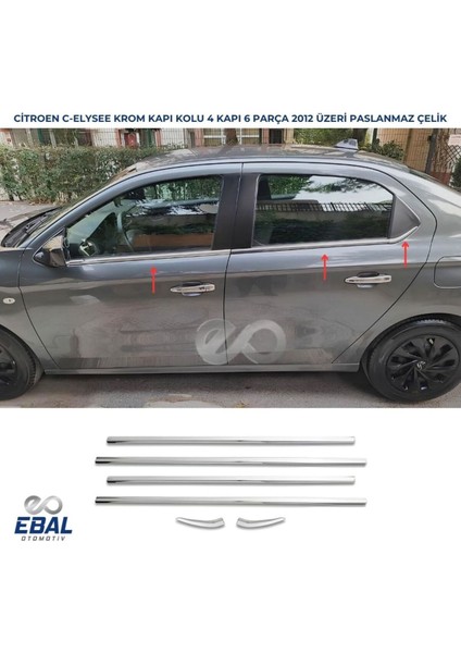 Peugeot 301 Krom Cam Çıtası 6 Parça 2012 ve Üzeri P.çelik