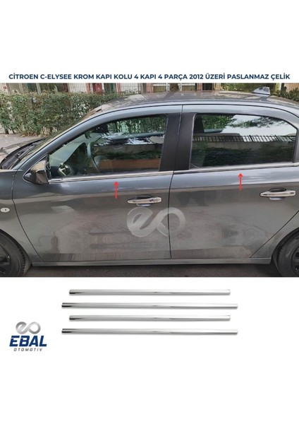 Peugeot 301 Krom Cam Çıtası 4 Prç. 2012 Üzeri P. Çelik