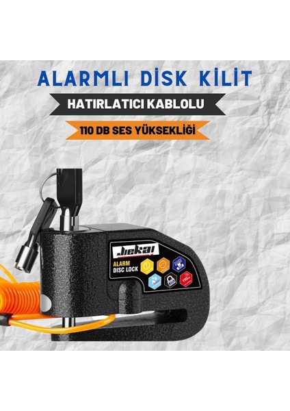 Motosiklet Kablolu Alarm Disk Kilit Disk Kilidi