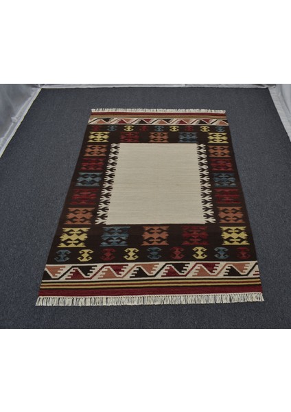Yeni El Dokuma Modern Okyanus Dalgalı Döşemealtı Yün Kilim 5389