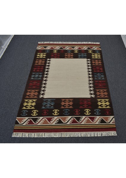 Yeni El Dokuma Modern Okyanus Dalgalı Döşemealtı Yün Kilim 5389