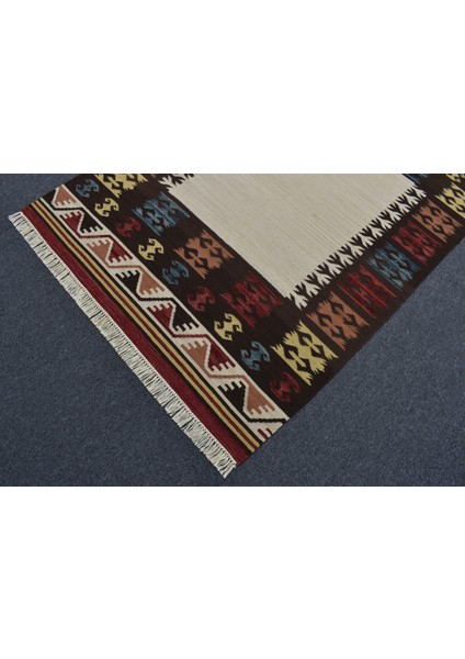 Yeni El Dokuma Modern Okyanus Dalgalı Döşemealtı Yün Kilim 5389