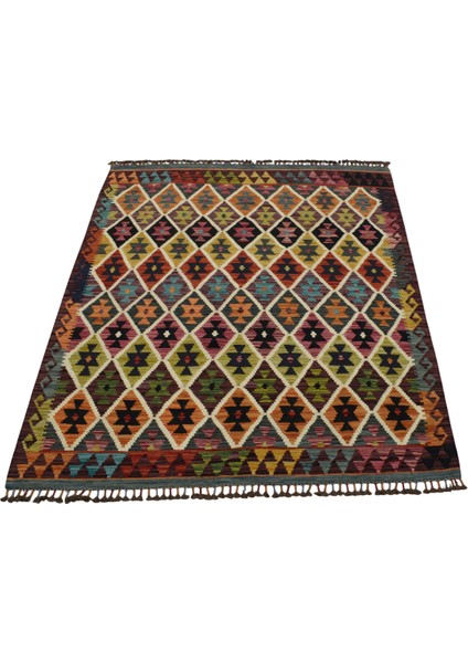 Yeni El Dokuma Rengarenk Cerit Yörükleri Meşhed Iran Yün Kilim 5381