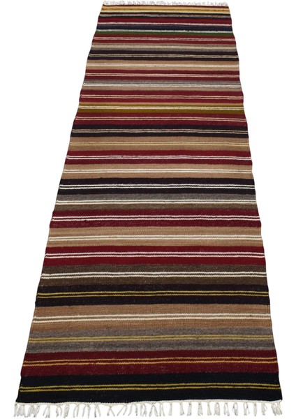 Yeni El Dokuması Kemerli Çubuklu Hatay Yün Yolluk Kilim 5377