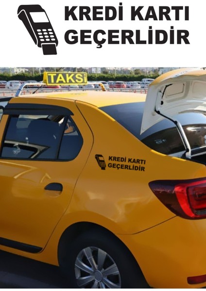 Kredi Kartı Geçerlidir Sticker 2 Adet Siyah 20*6 cm