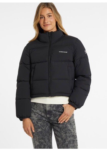 Siyah Kadın Mont Gj Cropped Puffer - Recy Coated Lıg