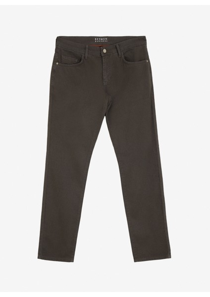 Normal Bel Slim Fit Haki Erkek Pantolon BBE012510175_PANTOLON 5 Cep Parca B