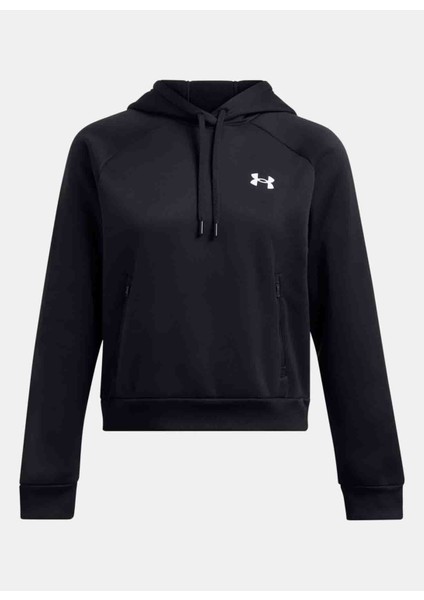 Siyah Kadın Kapüşon Normal Düz Sweatshirt 1386504-001 Ua Armour Flc Pro Hdy
