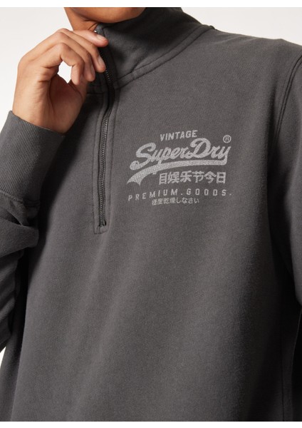 Bisiklet Yaka Siyah Erkek Sweatshırt M2013797AAFB_CLASSIC Vl Graphıc Hal fırsatları