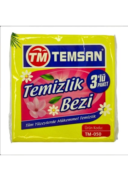 3'lü Temizlik Bezi Sarı Bez Çok Amaçlı Fenomen Temizlik Bezi