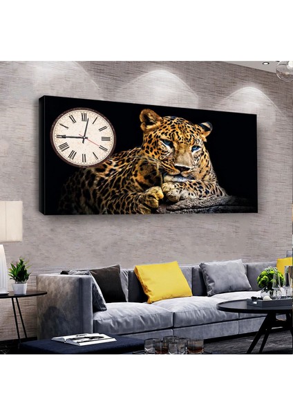 Çita 120 X 60 Saatli Kanvas Tablo