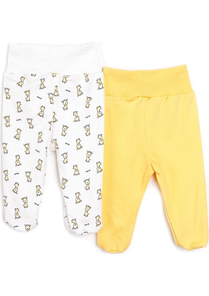 Yenidoğan Geniş Bel Zürafa Desenli 2li Patikli Alt Erkek Bebek fiyatları