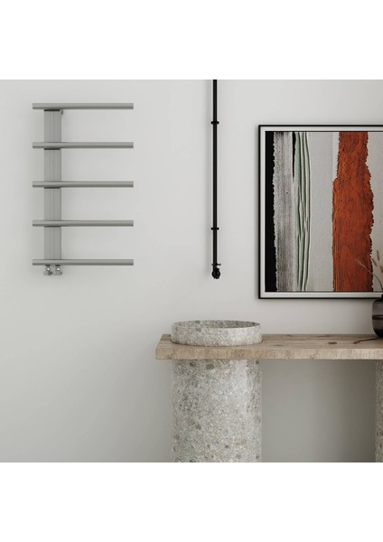 Elegans Paslanmaz Çelik Havlupan Modern Tasarım Ayna Polisaj 80X50 cm