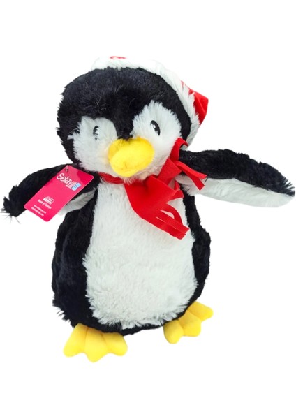 Kırmızı Şapkalı Pelüş Penguen 30CM 0392
