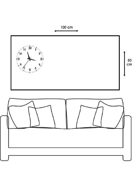 Gün Batımı Manzara 100 X 50 Cm Saatli Kanvas Tablo fiyatları
