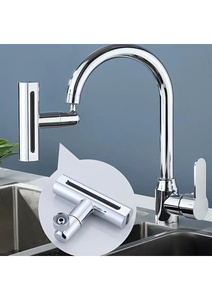 360 Derece Dönen 4 Fonksiyonlu Lüks Mutfak Lavabo Musluk Ucu Krom Renk modelleri