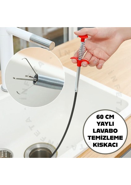 Kıskaçlı Tıkalı Lavabo ve Gider Boruları Açma Teli