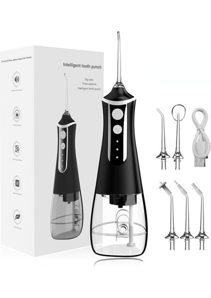 Oral Irrigator Diş Ölçekleyici 4 Hız Ayarı Diş Duşu Taşınabilir Diş Su Jeti 300 ml Ipx6 Su Geçirmez Diş Temizleyici (Yurt Dışından)