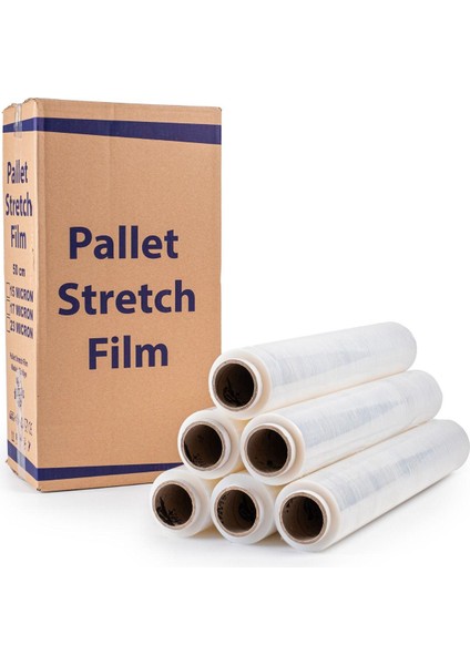 Streç Film 50 cm x 200 Metre Sanayi Streç 6 Adet 1 Koli