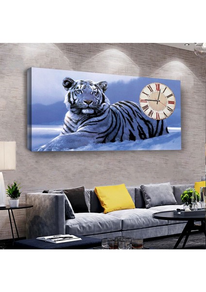 Kaplan 100 X 50 Cm Saatli Kanvas Tablo