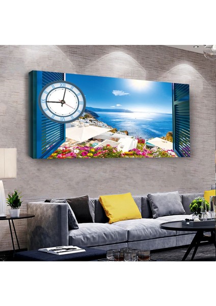 Manzara 100 X 50 Cm Saatli Kanvas Tablo