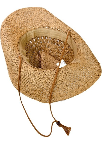 Erkekler ve Kadınlar Için El Yapımı Hasır Şapka Yaz Açık Hava Seyahat Güneş Şapkası Örgü Içi Boş Nefes Alabilen Plaj Şapkası (Yurt Dışından) indirimleri