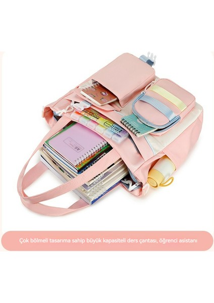 Bayan Lise Kolej Öğrencisi Renk Sişi Moda Büyük Kapasiteli Sırt Çantası Iki Parçalı Takım D521 (Yurt Dışından) modelleri