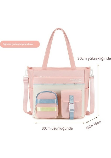 Bayan Lise Kolej Öğrencisi Renk Sişi Moda Büyük Kapasiteli Sırt Çantası Iki Parçalı Takım D521 (Yurt Dışından) indirimleri