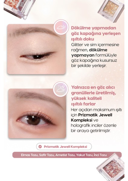 Topaklanmayan, El Yapımı Glitter Far Modern Shadow Glitter Prism (No.3 Ultimate Prism)