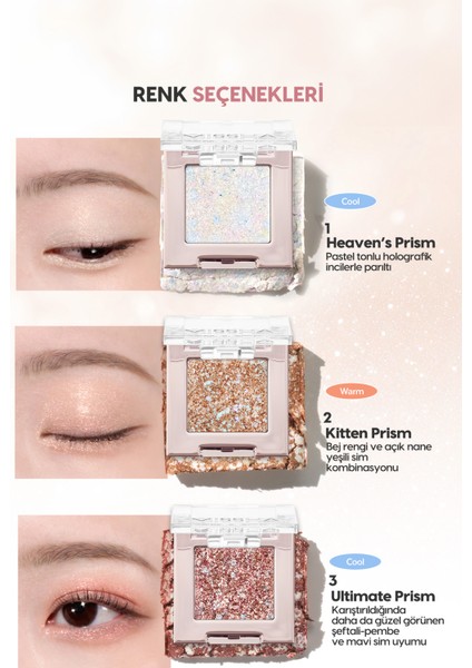 Topaklanmayan, El Yapımı Glitter Far Modern Shadow Glitter Prism (No.3 Ultimate Prism)