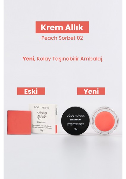 Bade Natural Krem Allık Peach Sorbet 02 %100 Doğal