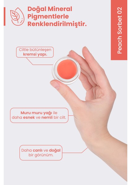 Bade Natural Krem Allık Peach Sorbet 02 %100 Doğal