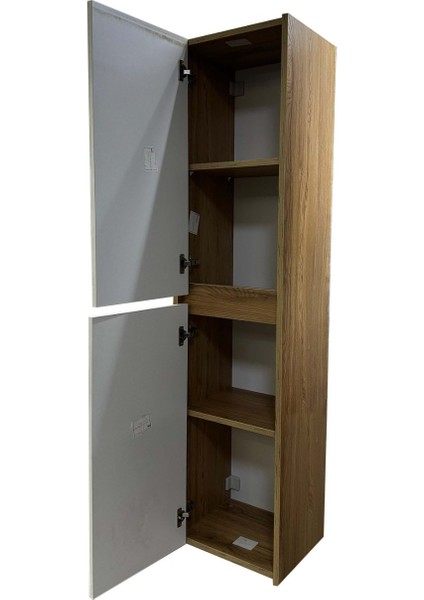 Banyo Dolabı Mdf 65 cm Boy Dolaplı Çanak Lavabolu Kulpsuz