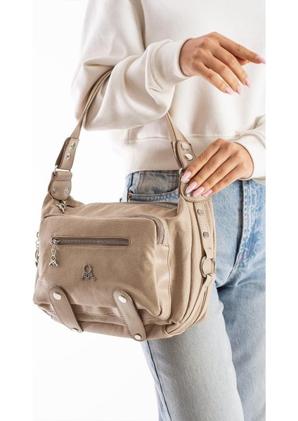 Kadın Postacı Çanta Çapraz Askılı Vegan Deri Omuz Çantası 32*22 cm Suni Deri Mega Bag