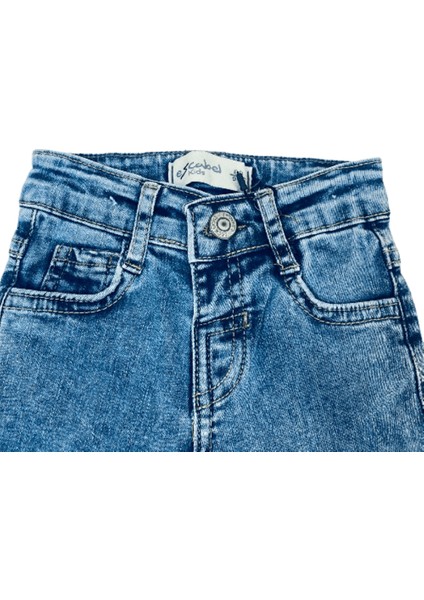 9 -48 Ay Erkek Çocuk Kot Pantolon Denim Mavi 3-4 Yaş Mavi