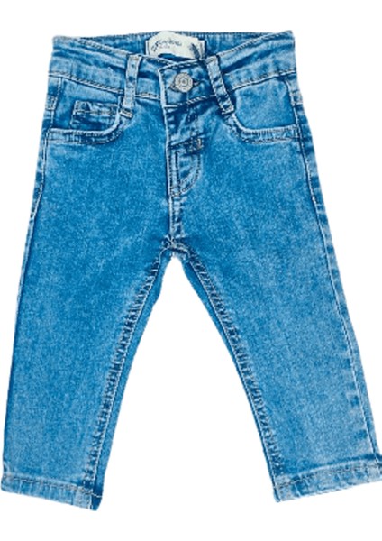 9 -48 Ay Erkek Çocuk Kot Pantolon Denim Mavi 3-4 Yaş Mavi