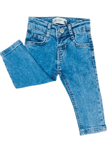 9 -48 Ay Erkek Çocuk Kot Pantolon Denim Mavi 3-4 Yaş Mavi