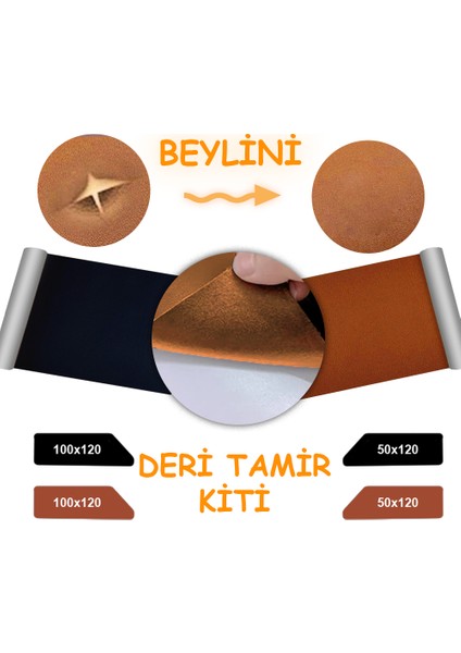 Deri Tamir Kiti Kendinden Yapışkanlı Dayanıklı Uzun Ömürlü Su Geçirmez Onarım Kiti Kahverengi (50 x 120)