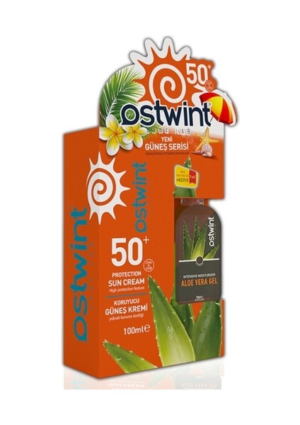 Spf 50+ Güneş Kremi 100 ml E Vitaminli + Aloe Vera Jel 100 ml